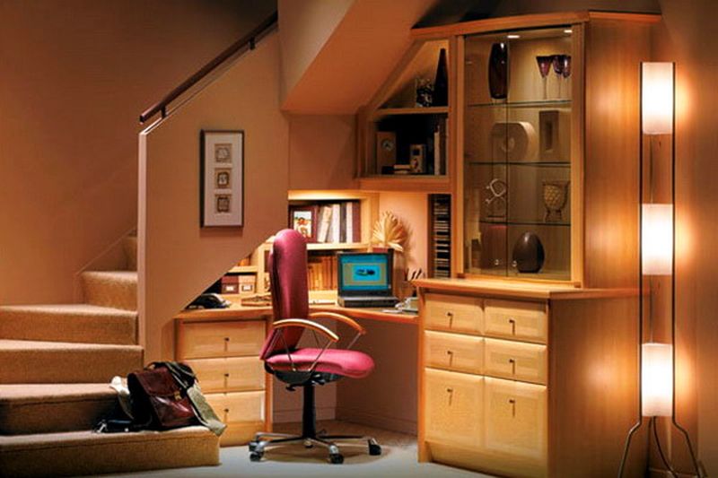 Study room or office under the stairs