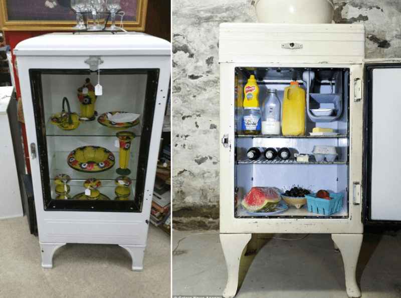 Turn your old refrigerator into a kitchen cabinet