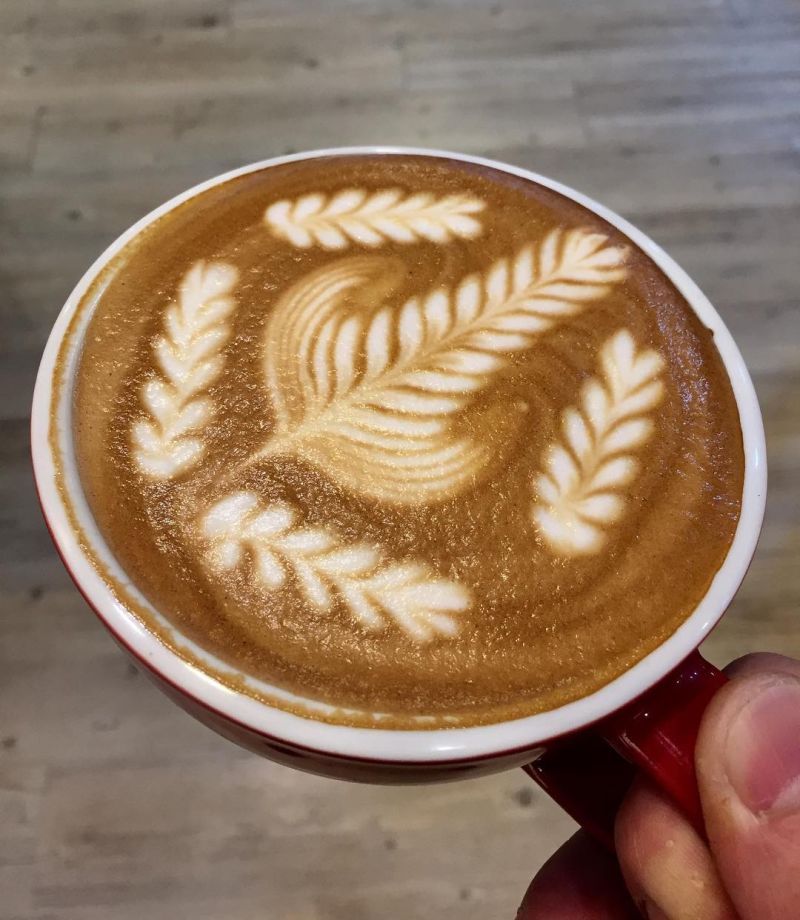 Wheat spike latte art