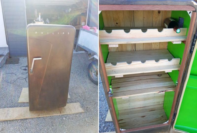 Recycled Refrigerator Wine cellar 