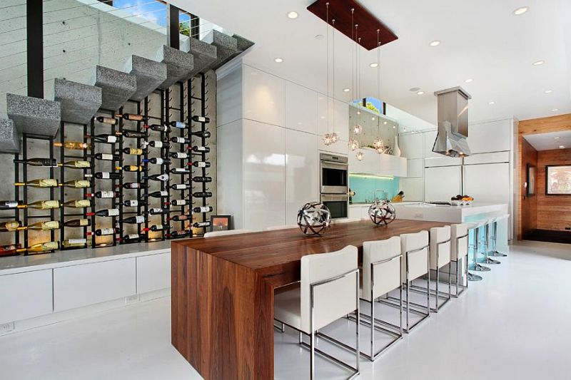 Wine rack under the stairs 