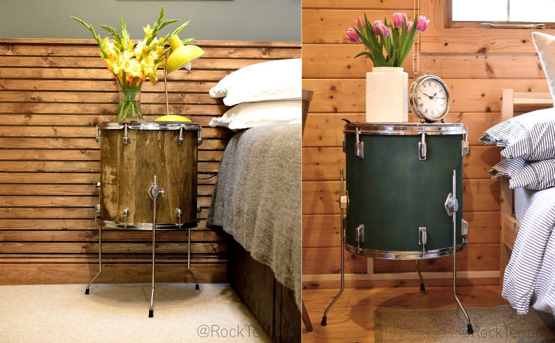 Wooden Drum Nightstand