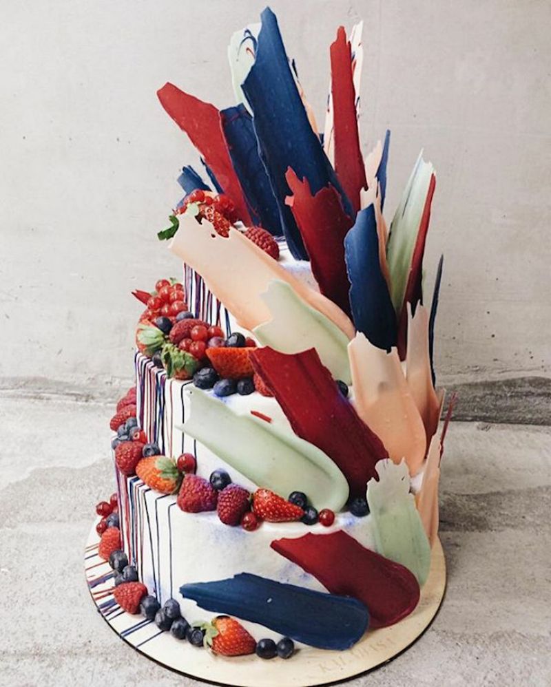 brushstroke cake