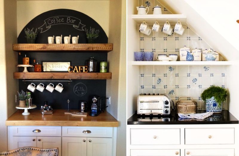 coffee nook under stairs