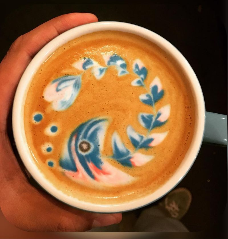 fish bone latte art