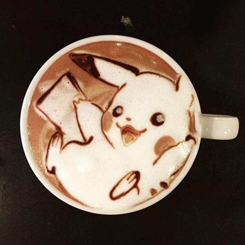 pokemon latte art