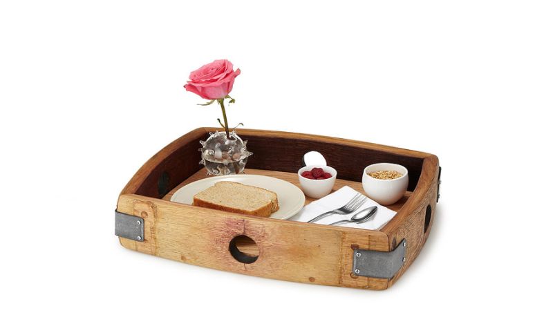 tray made from old wine barrels