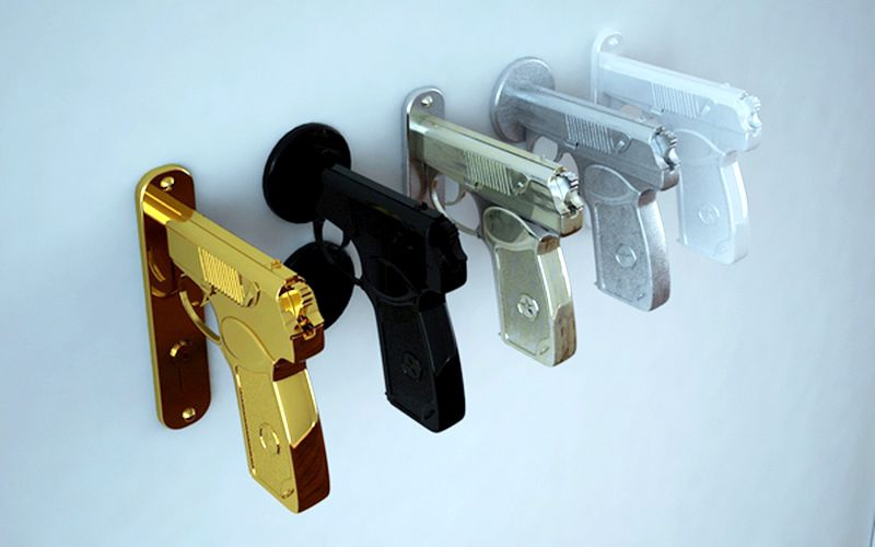 Gun-shaped doorknob