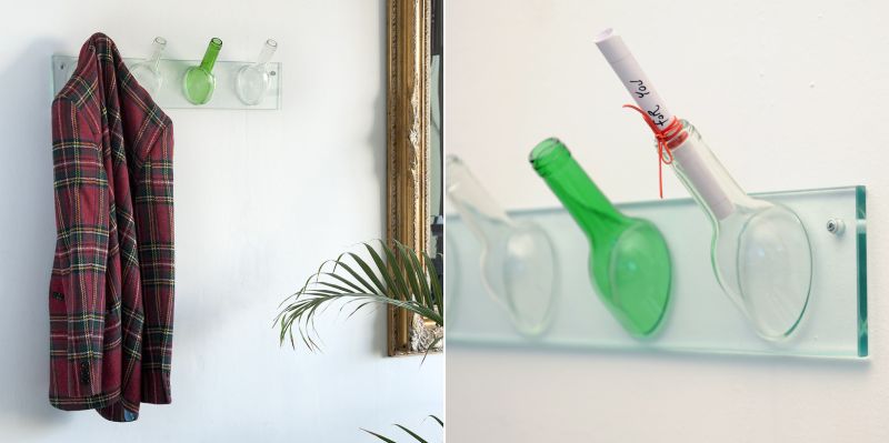 Wine bottle hook for hanging clothes