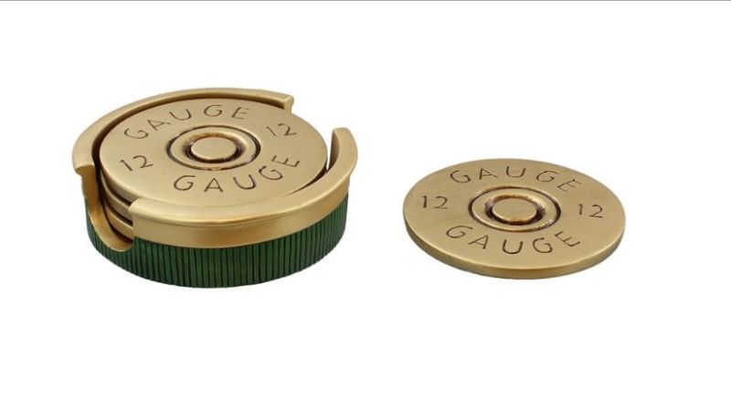 Shotgun shot shell coaster set