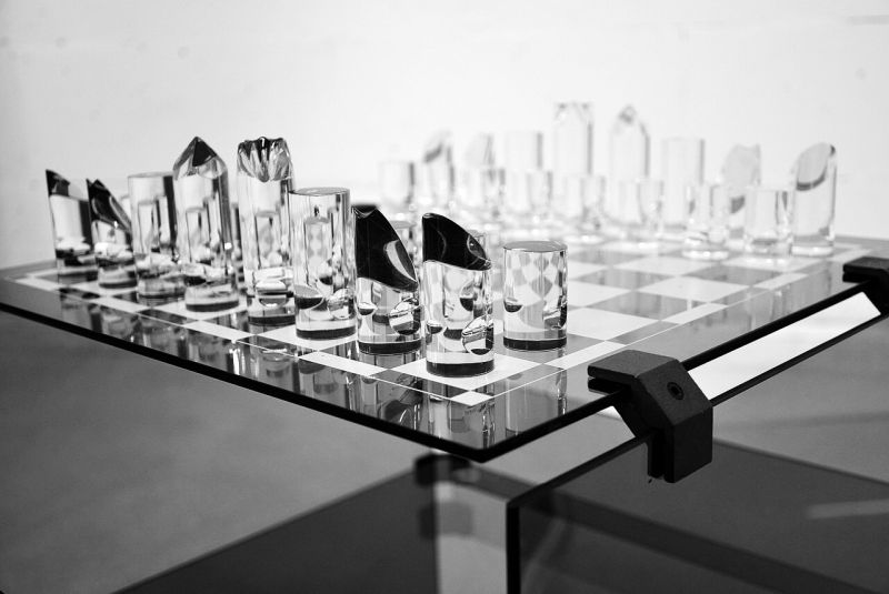 1970s Glass Chess Set