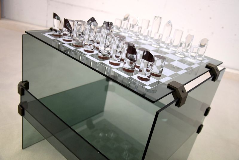 1970s Glass Chess Set