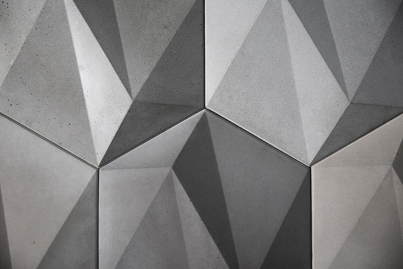 Geometric concrete wall