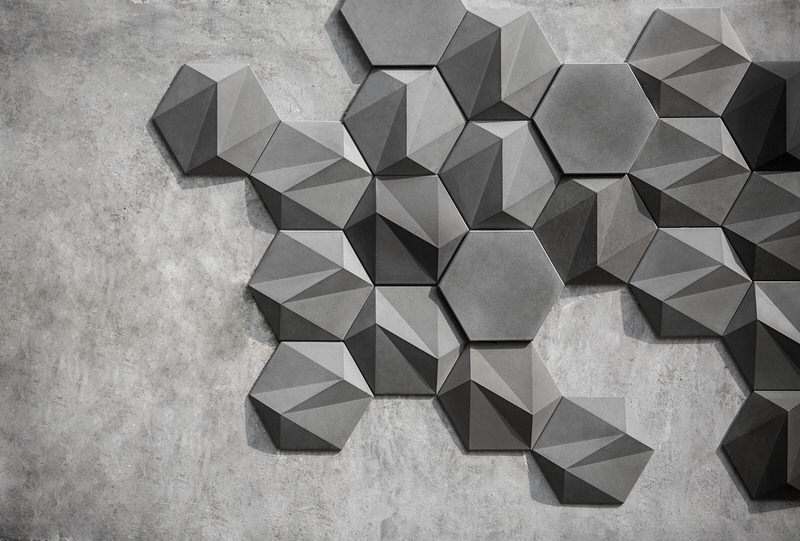 Geometric concrete wall