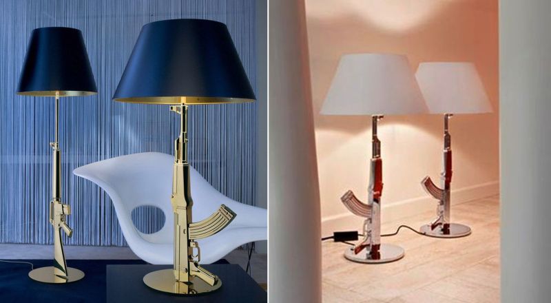 A gun table lamp