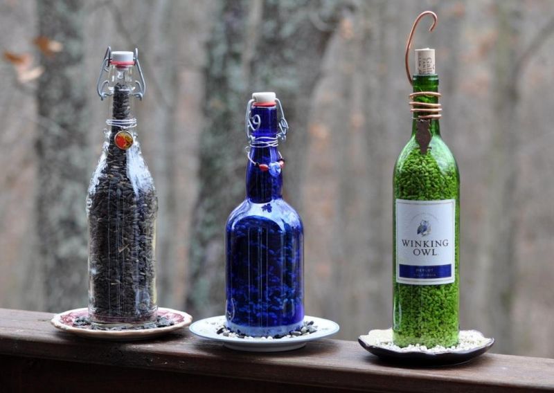  Wine Bottle Bird Feeder