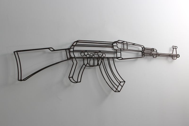 AK-47 metal wall sculpture 