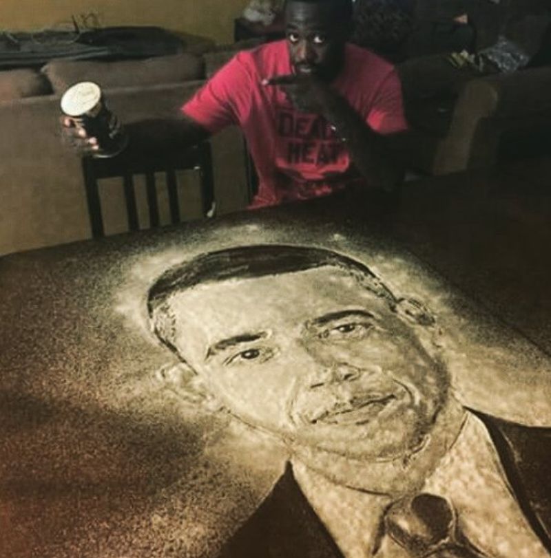 President Obama’s salt portrait by Allah