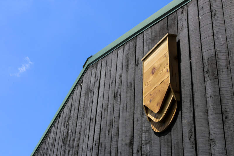 BatBnB is wooden birdhouse specifically designed for bats 