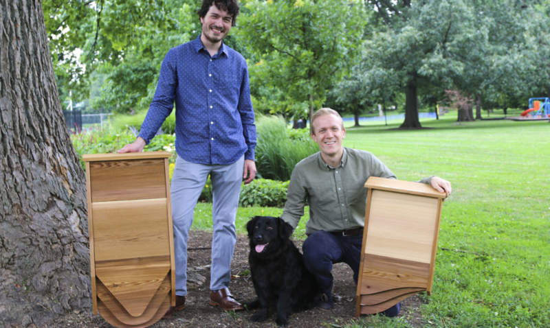 BatBnB is wooden birdhouse specifically designed for bats 