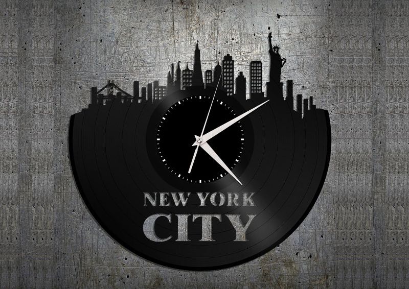 Cityscape wall clock