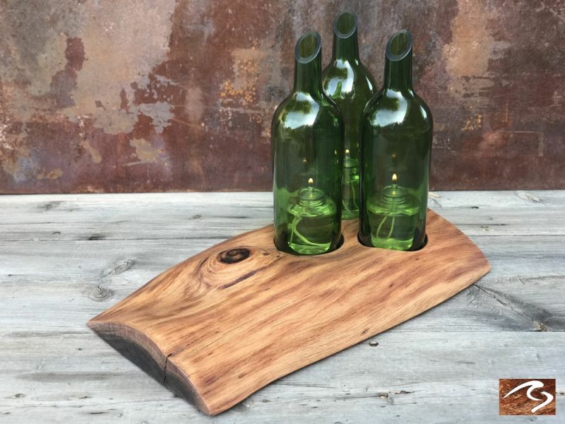 DIY Wine Bottle Candle Holder