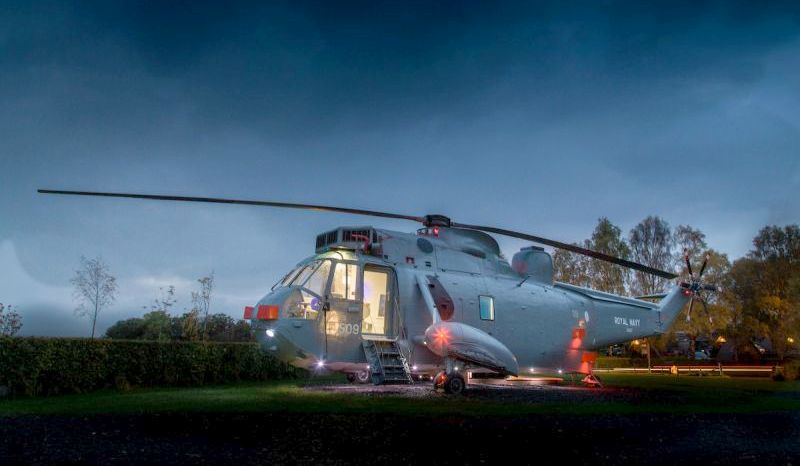 Helicopter hotel in Scotland