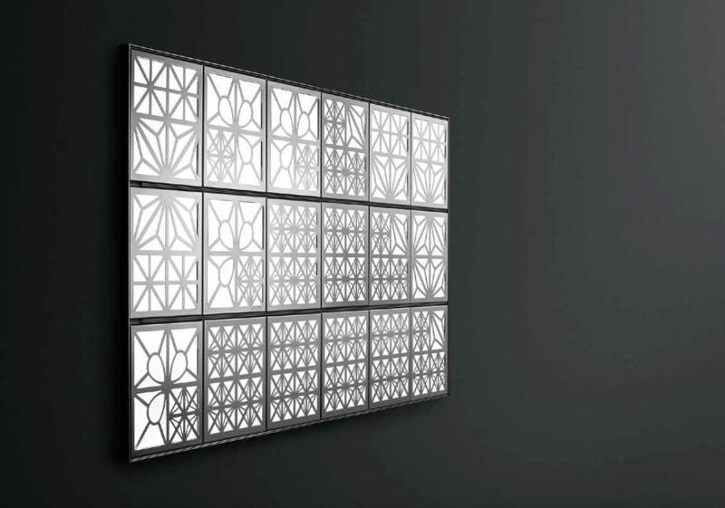 Kumiko modular OLED wall tiles function as lighted wall art 