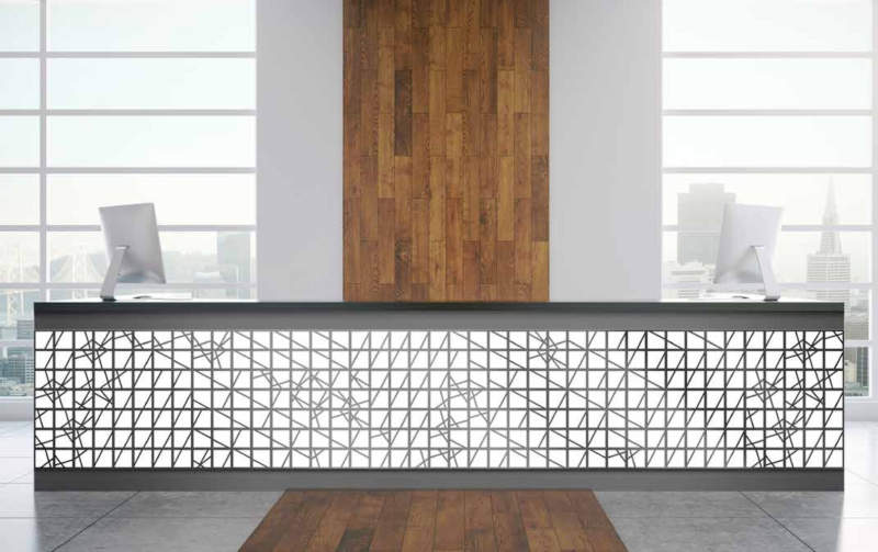 Kumiko modular OLED wall tiles function as lighted wall art 