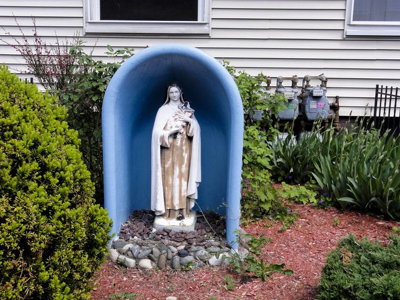 Virgin Mary in old bathtub  