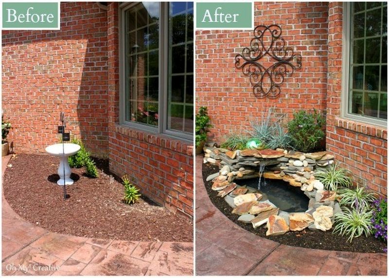 bathtub into water feature with fountain for garden 