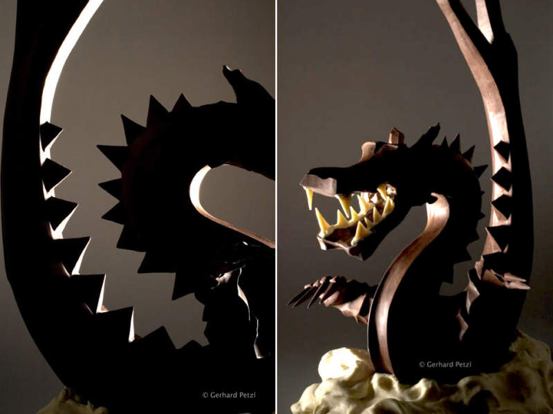 chocolate dragon sculpture