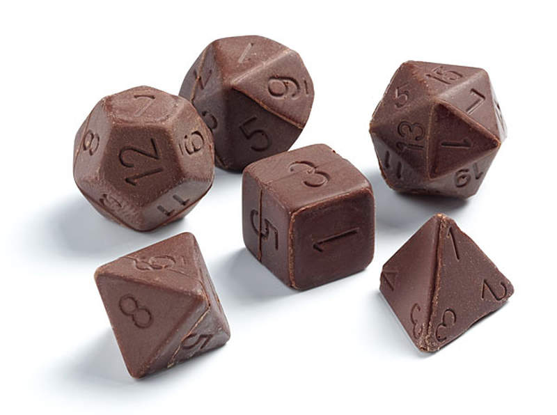 chocolate gaming dice set