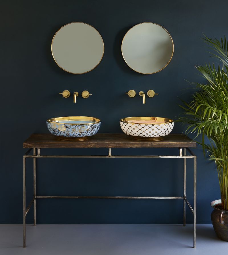 hand-painted porcelain washbasins by London Basin Company