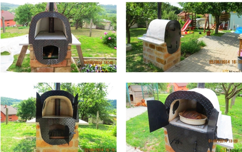 Bathtub into outdoor pizza oven 