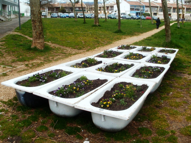  use Old Bathtubs for gardening 