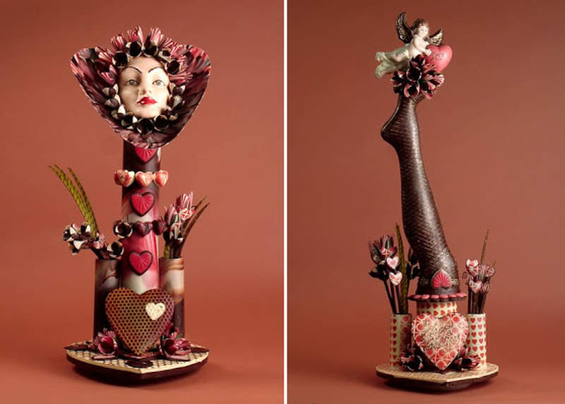 valentine chocolate sculture