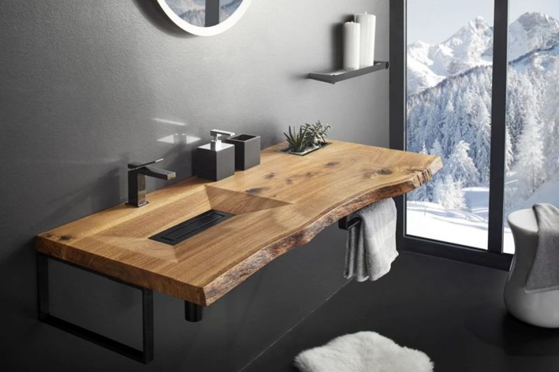 wooden wash basin design