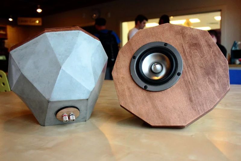 Geometric concrete speaker by The Maker Age