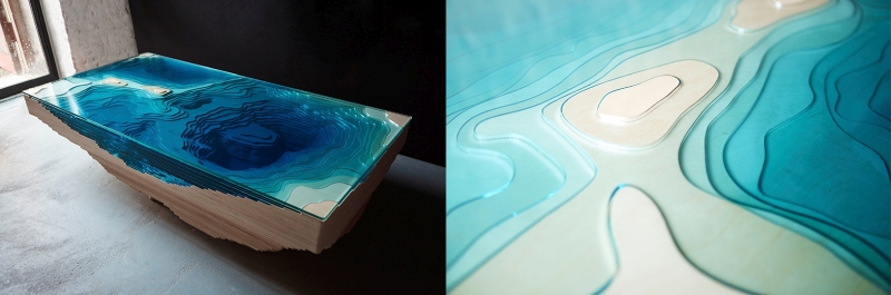 Abyss lagoon table by Duffy London