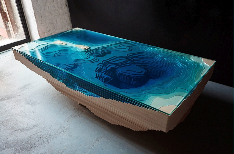 Abyss lagoon table by Duffy London