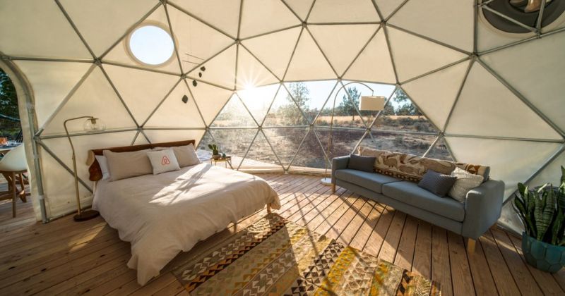 Airbnb dome interior