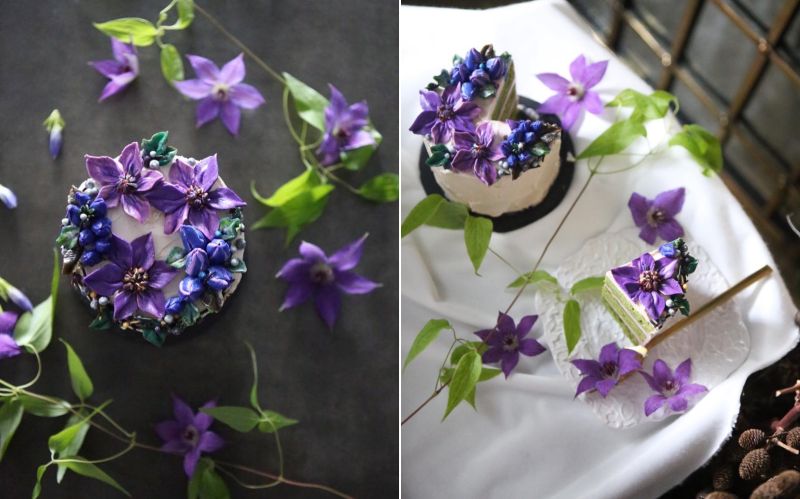 Seoul-based pastry chef Atelier created floral cake