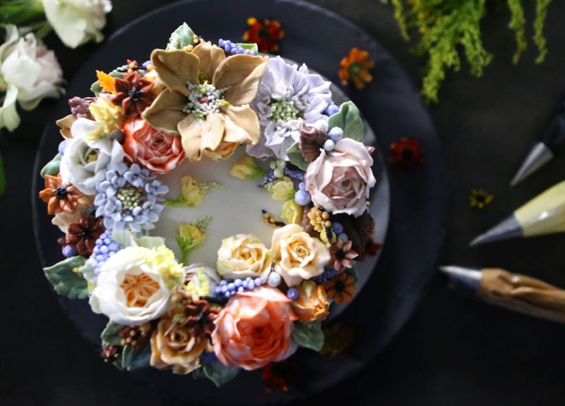 Atelier Soo’s Buttercream floral cake for weddings