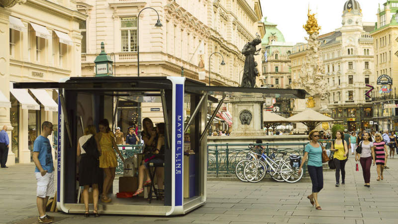 Cubox by HBT is a solar-powered mobile pop-up kiosk 