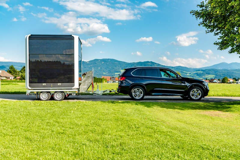 Cubox by HBT is a solar-powered mobile pop-up kiosk 