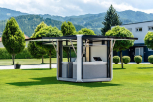 Cubox by HBT is a solar-powered mobile pop-up kiosk