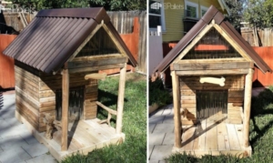 DIY large pallet doghouse can be turned into a kids’ playhouse