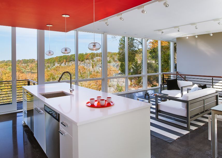 Hawk’s nest in West Virginia Kitchen and living space