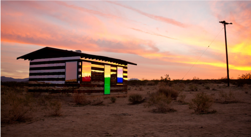 mirror cabin is designed by artist Philip K. Smith III